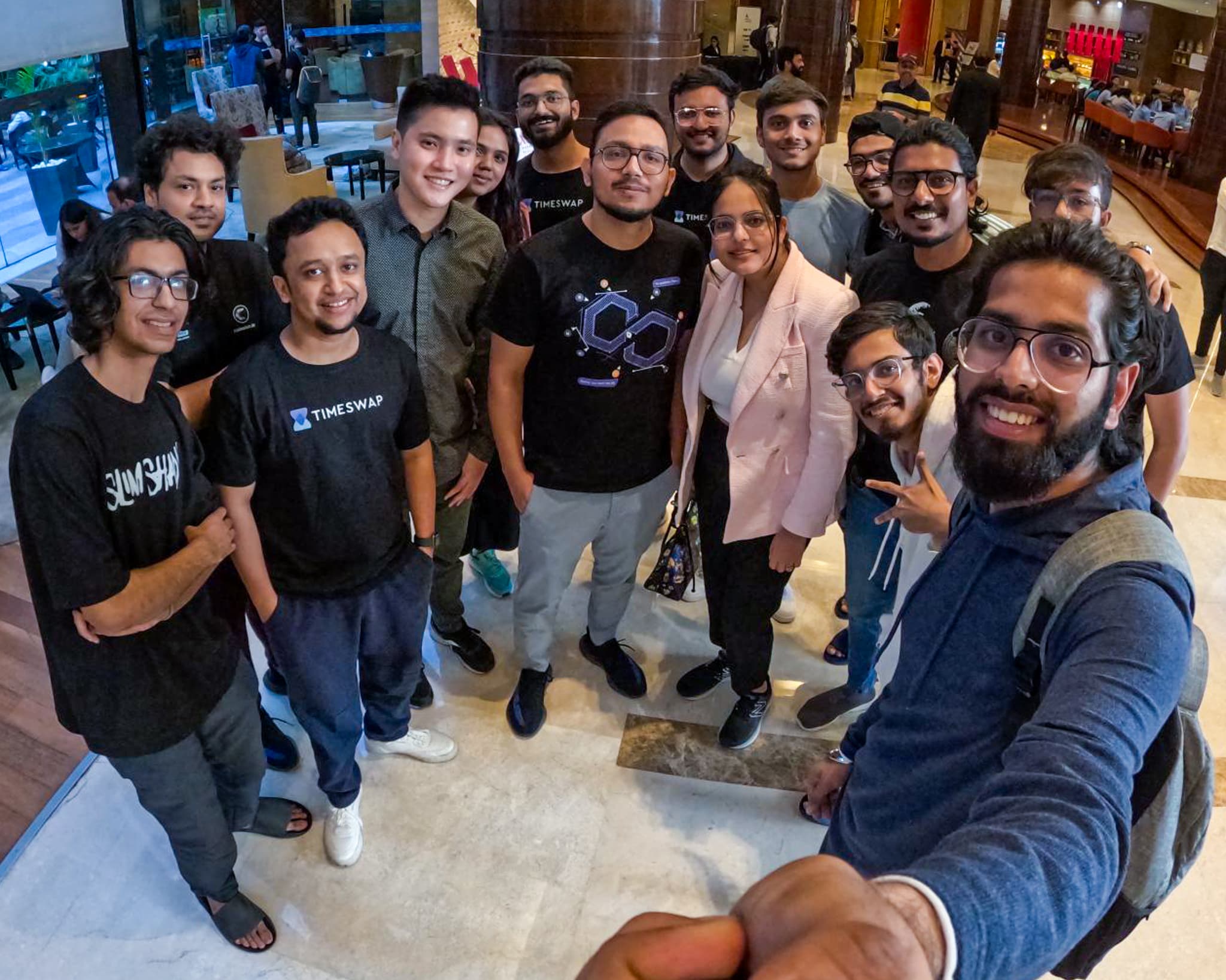 Me with the Timeswap Team at the EthIndia 2022 Hackathon.